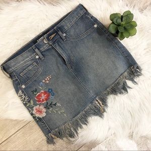 Express denim cutoff skirt